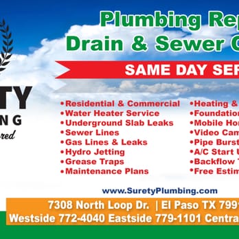 Surety Plumbing: Servicio de Plomería Profesional y Rápido - Reparaciones y Mantenimiento