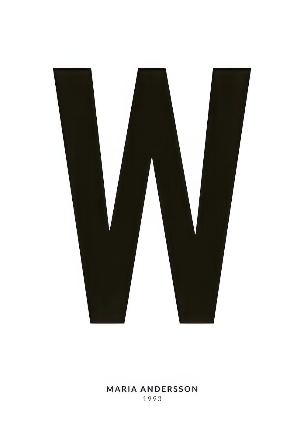 Imagen de la letra W en estilo moderno, tipografía y diseño gráfico