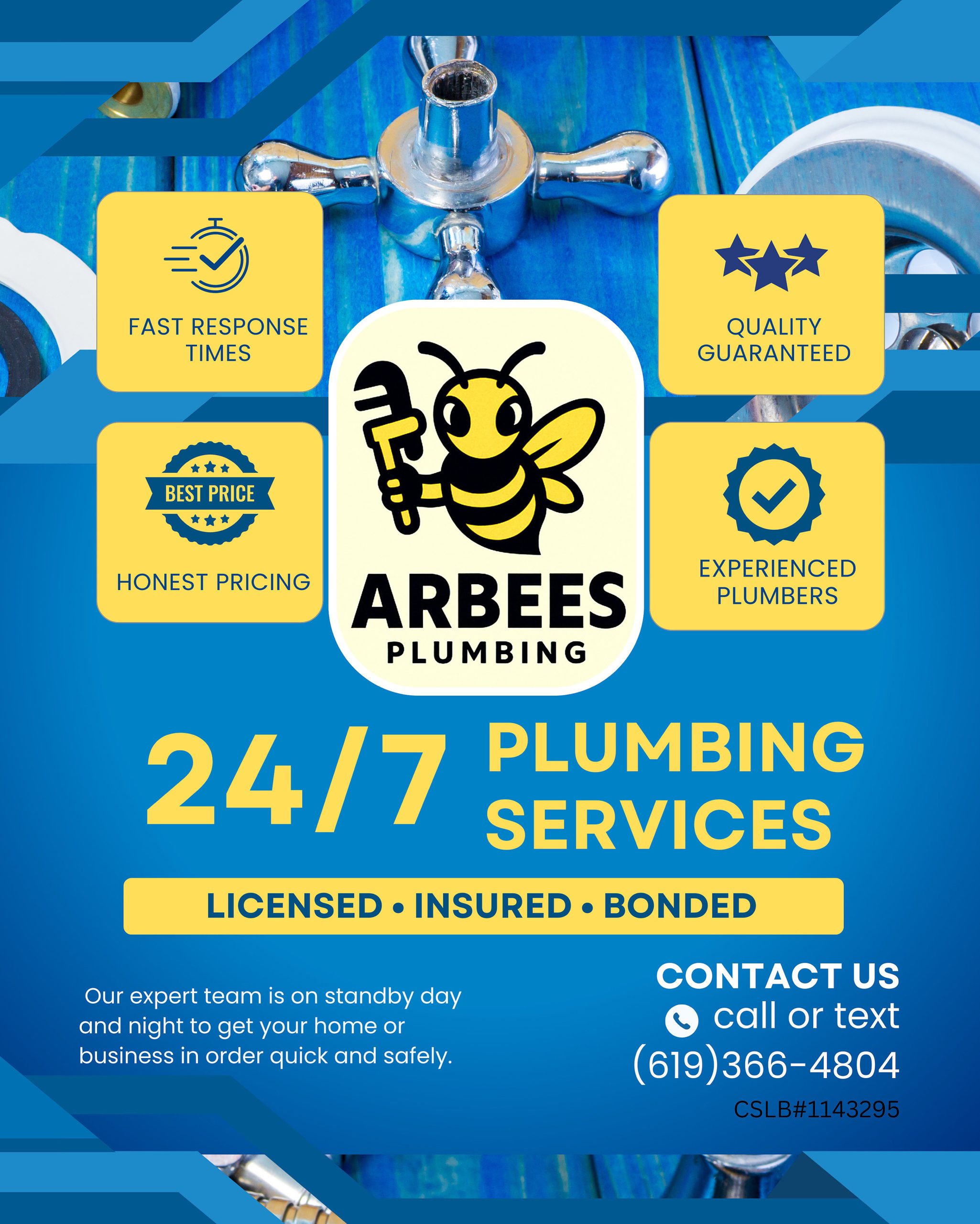 Arbees Plumbing – Servicio de Plomería Rápido y Confiable, Reparación de Tuberías